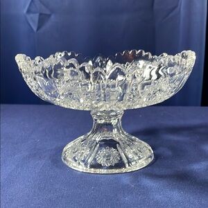 Elegant Clear Glass Pedestal Bowl/ Candy Dish